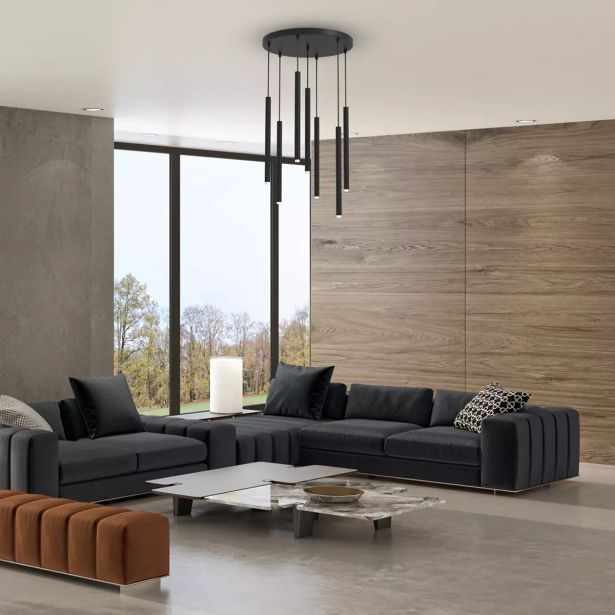 VISEČA SVETILKA MILAGRO MONZA ČRNA 7XG9 LED MLP8842