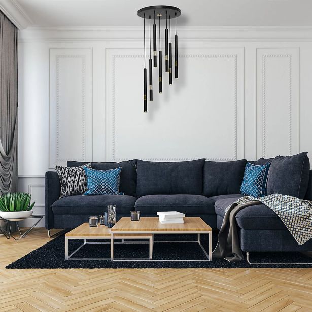 VISEČA SVETILKA MILAGRO MONZA ČRNA/ZLATA 7XG9 MLP6385