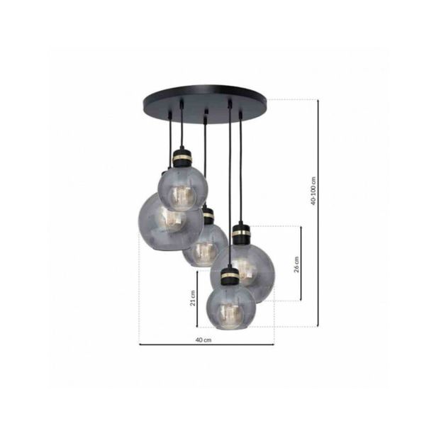 VISEČA SVETILKA MILAGRO OMEGA 5XE27 MLP6534