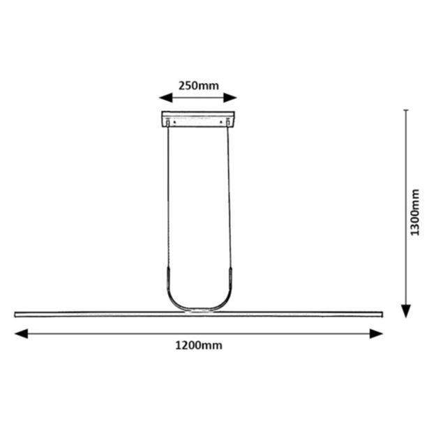 VISEČA SVETILKA RABALUX ELIA 25W L120CM KROM