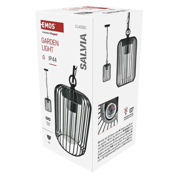 VISEČA VRTNA SVETILKA EMOS LED E27,IP44,MAX 15W PENDANT