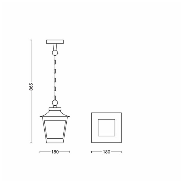 VISEČA VRTNA SVETILKA PHILIPS 15406/86/16 HEDGE 1X53W E27 RJA