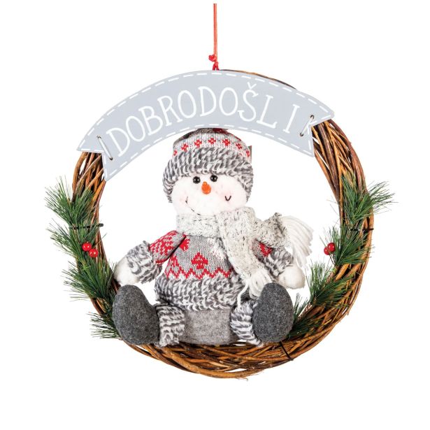 VENČEK GLOSSTYLE VISEČI FI 33 CM SNEŽAK ALI BOŽIČEK