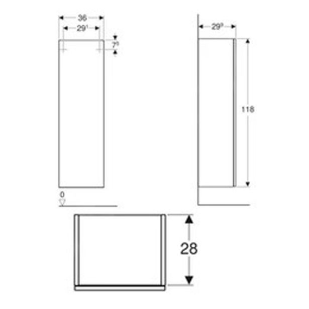 VISOKA OMARICA GEBERIT SELNOVA SQUARE 118X36X30 OREH - HICKORY