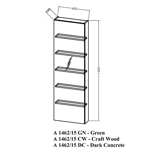 VISOKA OMARICA KOLPA SAN A 1462/15 CW ALEXIS Z OGLEDALNIMI VRATI