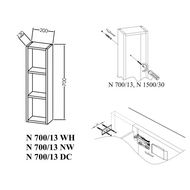 VISOKA OMARICA KOLPA SAN N 700/13 WH NAOMI VERTIKALNA