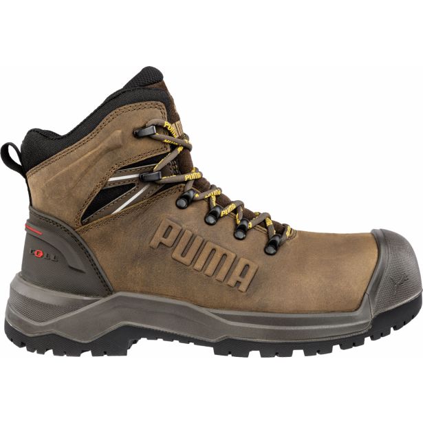 VISOKI DELOVNI ČEVLJI PUMA IRON HD BROWN MID S3S RJAVI ŠT. 48