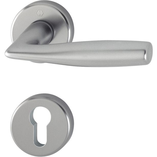 ALU KLJUKA ZA VRATA HOPPE VITORIA Z ROZETO F9 CILINDER