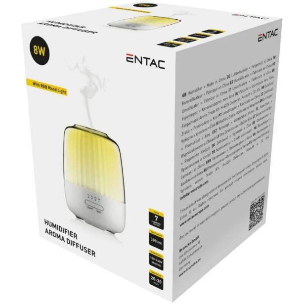 VLAŽILNIK ZRAKA ENTAC 300ML RGB 8W USB 7 BARV
