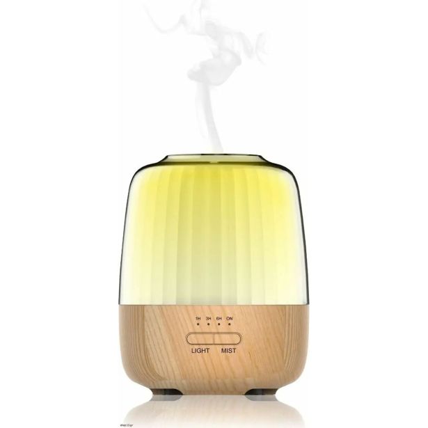 VLAŽILNIK ZRAKA ENTAC 300ML WOOD DECOR RGB 8W USB 7 BARV