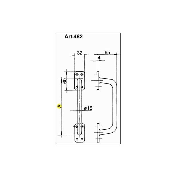 VODILO ZA POMIČNA VRATA IBFM ROČAJ 230 MM ČRN