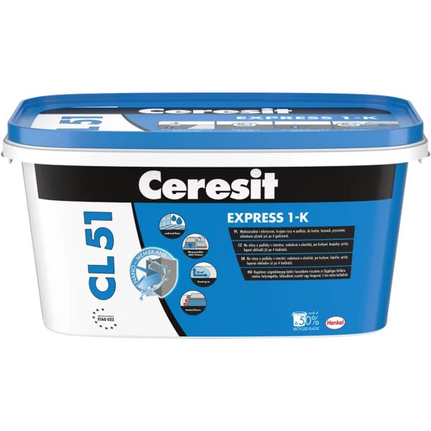 VODOTESNA MASA HENKEL ACB CERESIT CL 51 EXPRESS 1-K 5 KG - TEKOČA FOLIJA