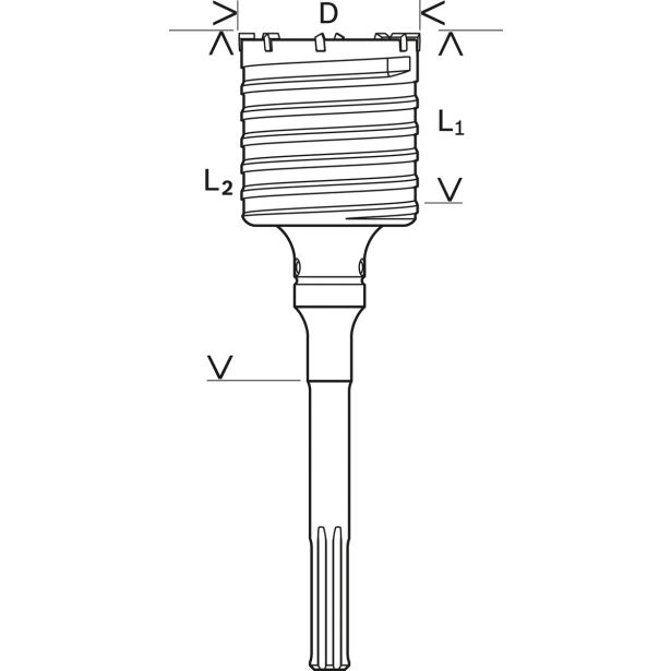 KRONA ZA BETON BOSCH VOTLA VRTALNA KRONA 50X160/290 MM 6-REZIL