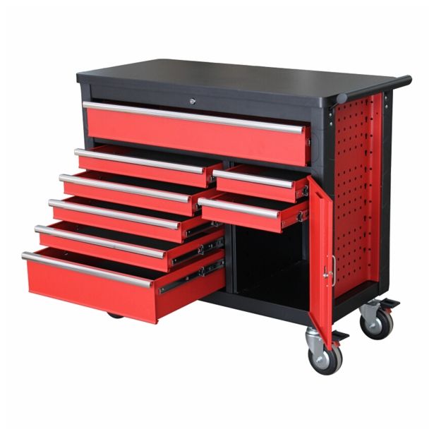 VOZIČEK ZA ORODJE 1052X459X790-975 MM 8 PREDALOV IN VRATA