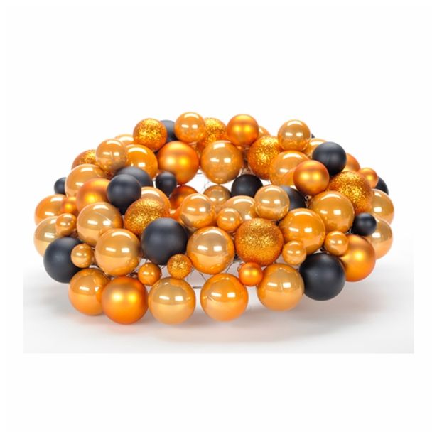 VRATNA DEKORACIJA GLOSSTYLE VENEC FI 30 CM IZ BUNKIC ČRNO ZLATI KOMBINACIJI