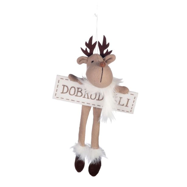 VRATNA DEKORACIJA GLOSSTYLE VISEČA FIGURA 13 CM ANGEL/BOŽIČEK/JELEN Z NA.