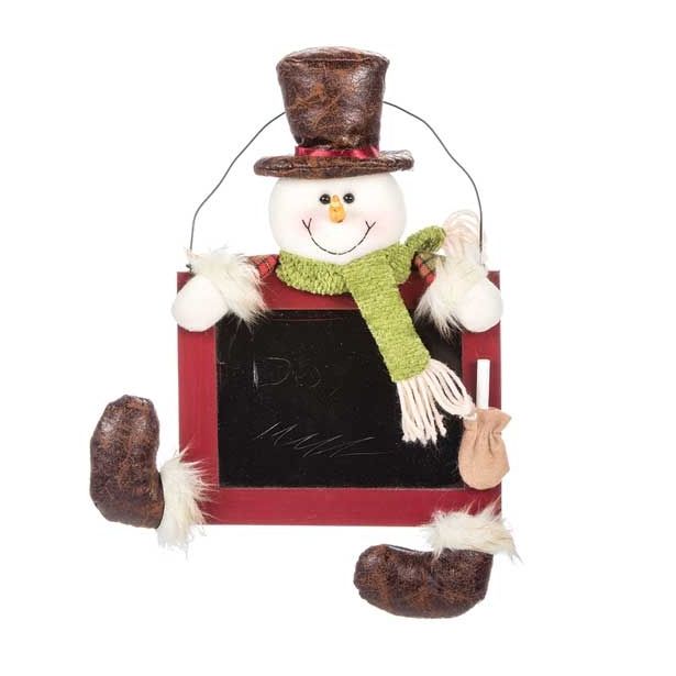 VRATNA DEKORACIJA GLOSSTYLE VISEČA FIGURA 28X5X32 CM S TABLICO BOŽIČEK/SNEŽAK