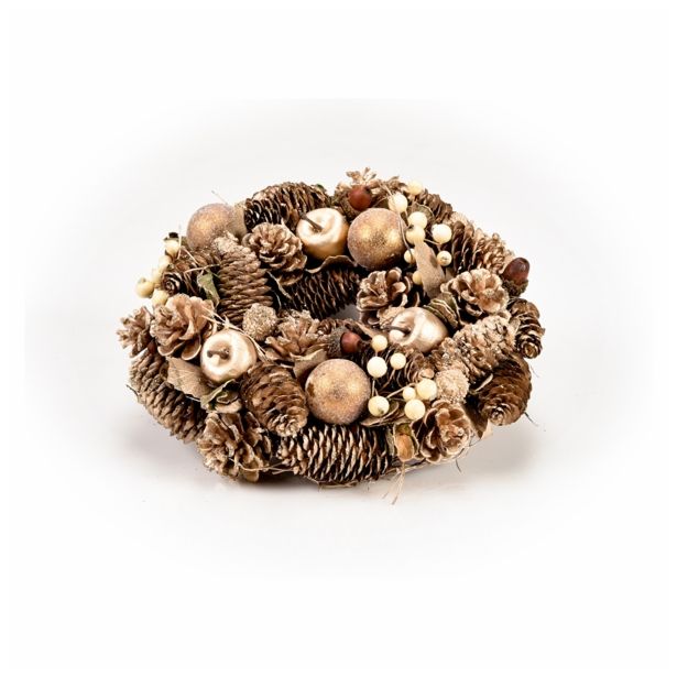 VRATNA DEKORACIJA GLOSSTYLE VRATNI VENEC ZLATI 25X25X8 CM