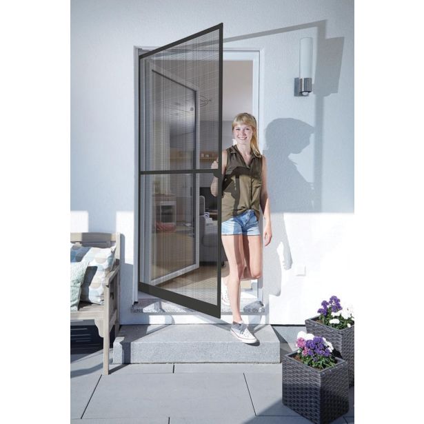 SCHELLENBERG KOMARNIK ZA VRATA Z ALUMINIJASTIM OKVIRJEM BASIC 100X210 CM, ANTRACIT