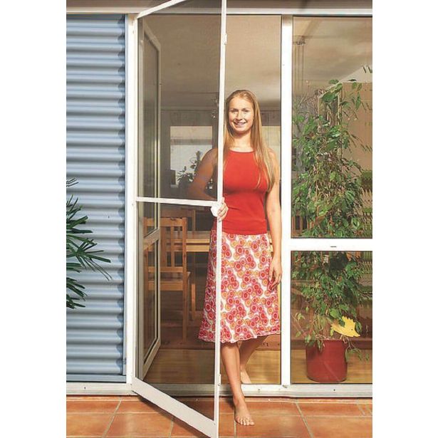 SCHELLENBERG KOMARNIK ZA VRATA Z ALUMINIJASTIM OKVIRJEM BASIC 100X210 CM, BEL