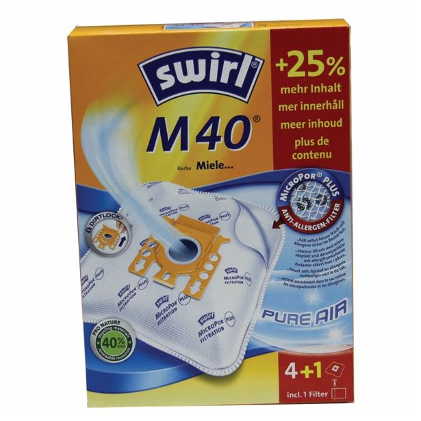 VREČKE ZA SESALNIK SWIRL M 40 / 4+1 GRATIS MIELE G/N