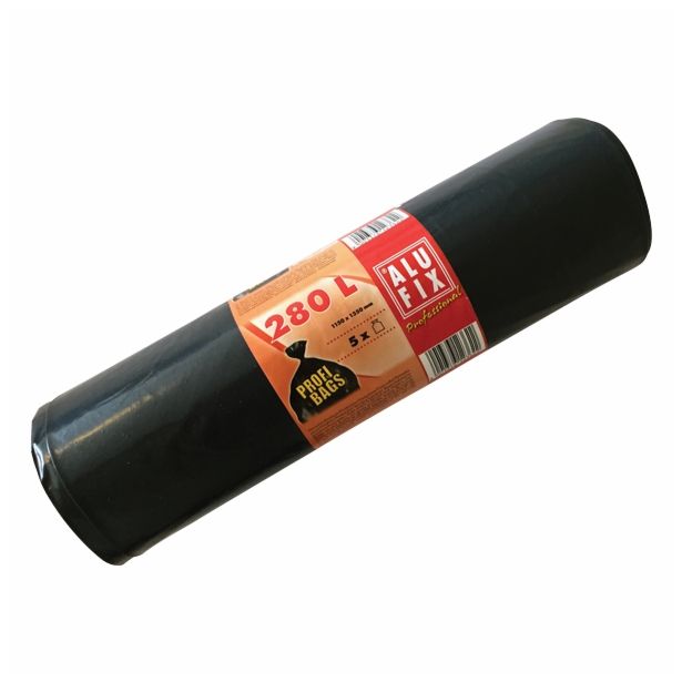 VREČKE ZA SMETI ALUFIX PROFI ČRNE 280 L 5/1 115X135 CM