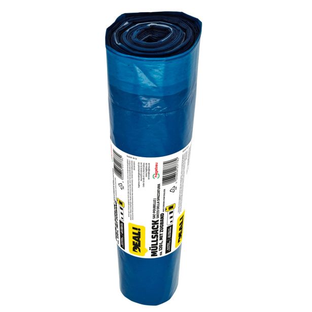 VREČKE ZA SMETI DEAL 120 L 10/1 MODRE 70X100 CM