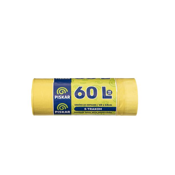 VREČKE ZA SMETI PISKAR 60 L S TRAKOM 18/1