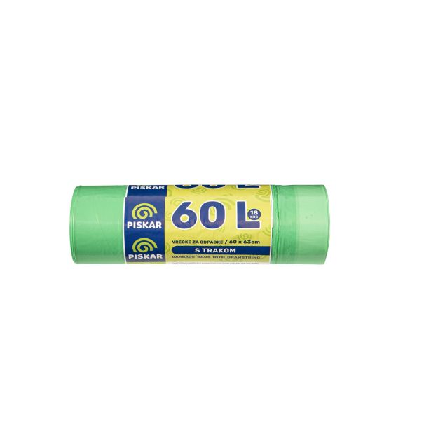 VREČKE ZA SMETI PISKAR 60 L S TRAKOM 18/1