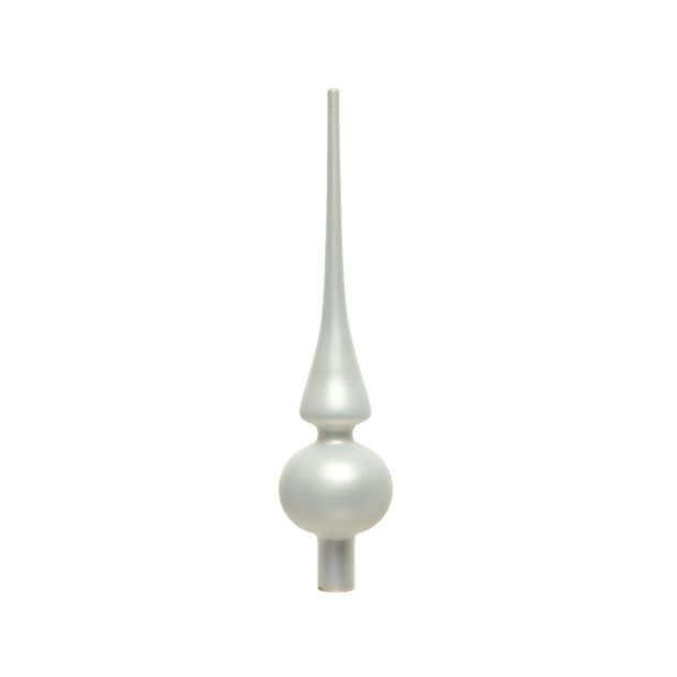 VRH ZA JELKO DECORIS HLADNO BELE BARVE MAT VIŠINA 26 CM
