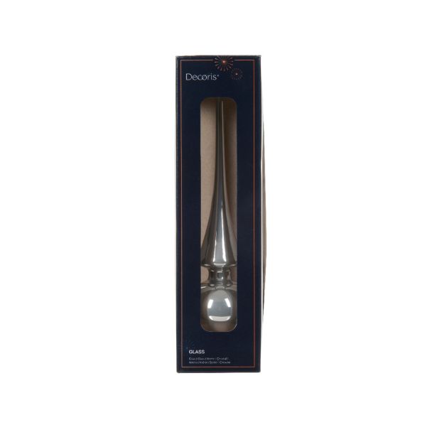 VRH ZA JELKO DECORIS ŠPICA 26 CM SIVA