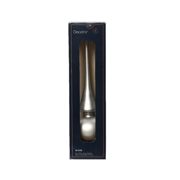 VRH ZA JELKO DECORIS ŠPICA 26 CM SIVA