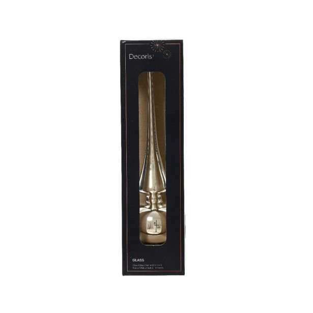 VRH ZA JELKO DECORIS ŠPICA 26 CM SREBRNA SIJOČA
