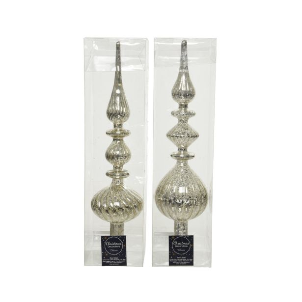 VRH ZA JELKO DECORIS SREBRNA, VIŠINA 35 CM SORT