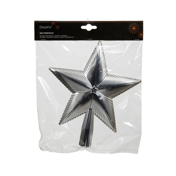 VRH ZA JELKO DECORIS ZVEZDA SREBRNA VIŠINA 21.5 CM
