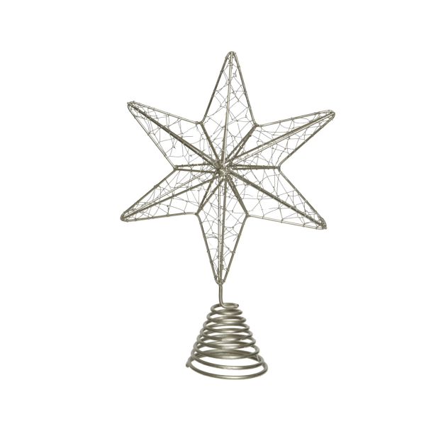 VRH ZA JELKO DECORIS ZVEZDA SREBRNE BARVE 15X24 CM
