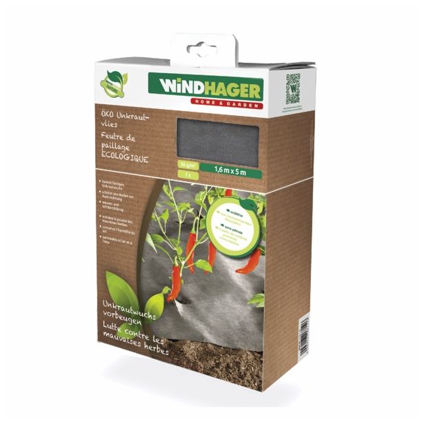 VRTNA FOLIJA WINDHAGER KOPRENA ECO 5X1.6M PROTI PLEVELU, ČRNA