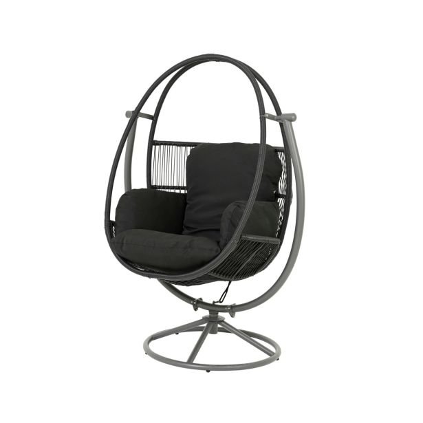 VRTNA GUGALNICA DECORIS VISEČI STOL GUGALNICA TUNJA, ČRN