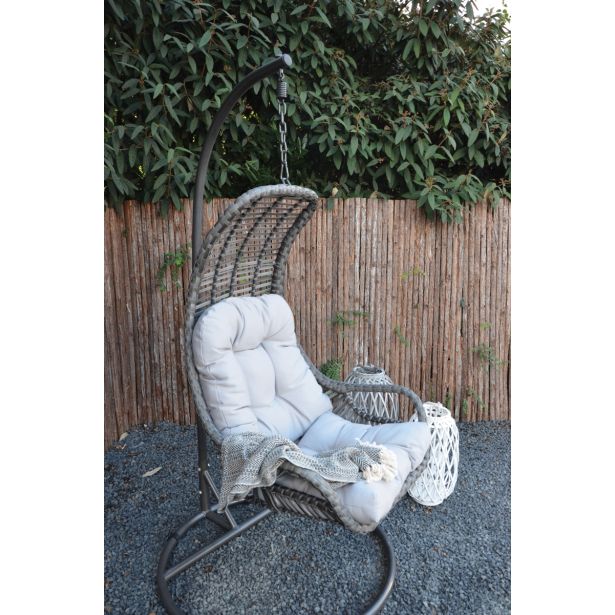 VRTNA GUGALNICA LESLI JAJČEK ZA 1 OSEBO SIVA BLAZINA