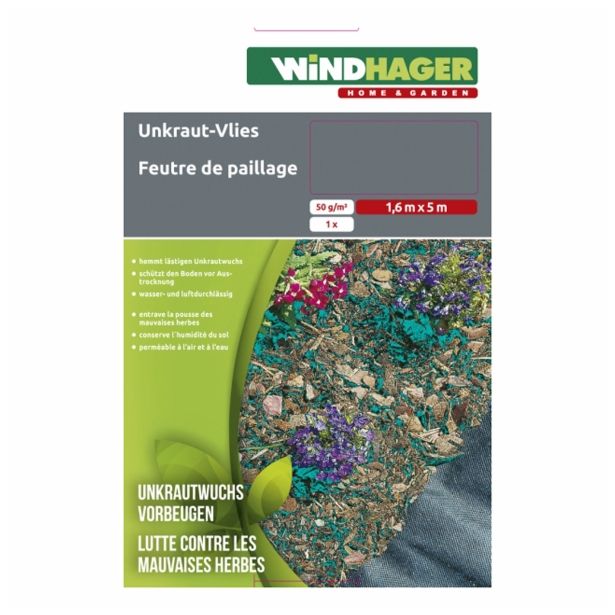 VRTNA KOPRENA WINDHAGER PROTI PLEVELU GROWSTOP, 5X1.6M, ČRNA