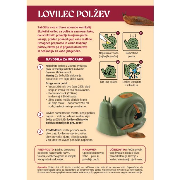 VRTNARSKI PRIPOMOČEK LOVILEC POLŽEV
