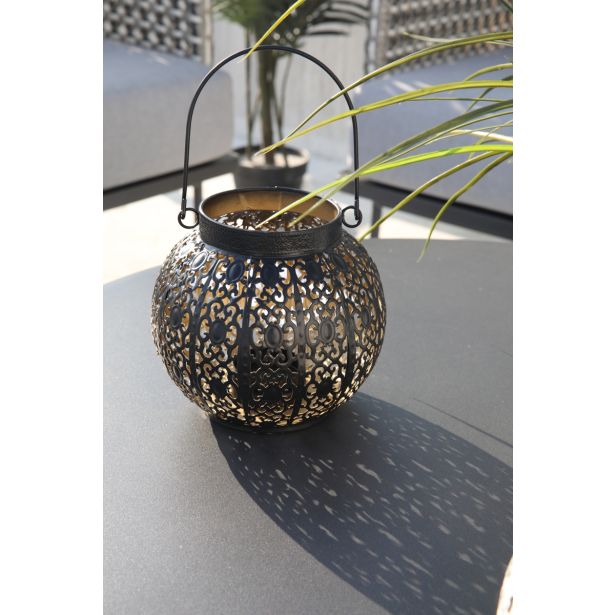 VRTNE LUČKE MQ LANTERNA KOVINSKA ČRNA/ZLATA, 16X15 CM