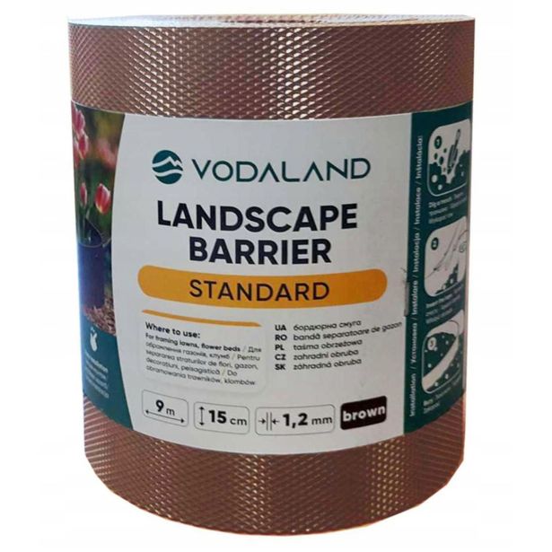 VRTNI TRAK 2PR-TERRA BROWN IZ PP MATERIALA H=15CM D=1.2MM L=9M