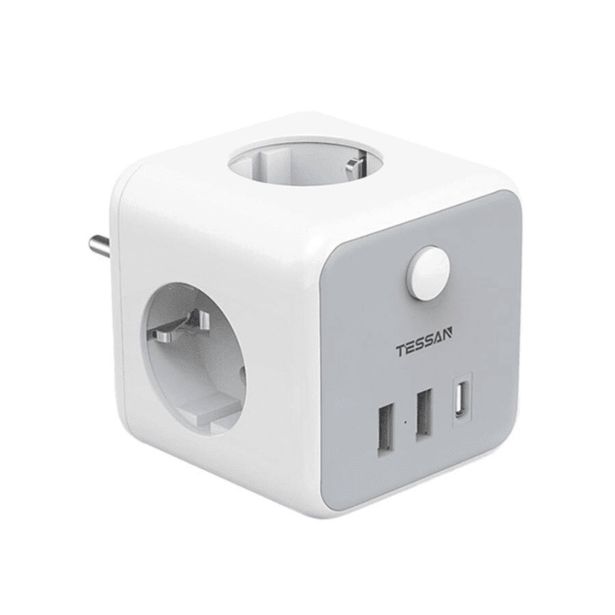 VTIČNI RAZDELILEC TESSAN 301-DE-C 3X VTIČNICA, 2X USB-A, 1X USB-C