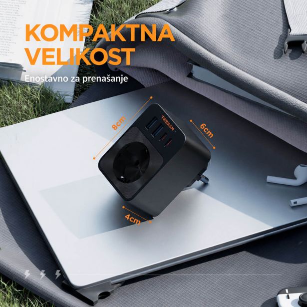 VTIČNI RAZDELILEC TESSAN FW01DE00 1X VTIČNICA, 2X USB-A, 2X USB-C PD 30W