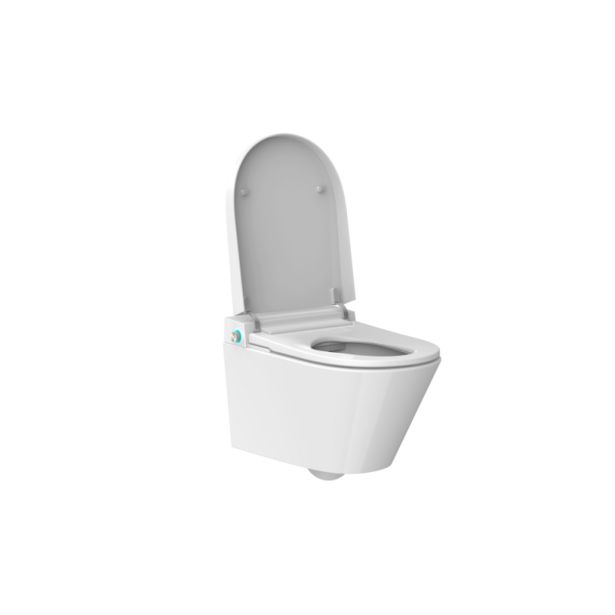 WC ŠKOLJKA, VISEČA INTER CERAMIC BREZ ROBOV Z WC DESKO BELA