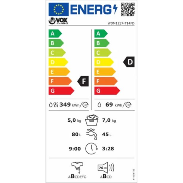 PRALNO-SUŠILNI STROJ VOX WDM1257T14FD
