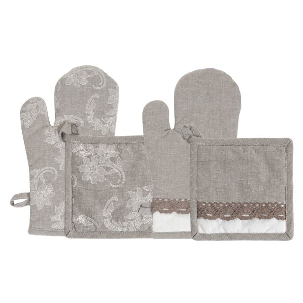 PRIJEMALKA AMO LA CASA WHITE PEONY IN ROKAVICA 18X30CM MACRAME, SORTIR.