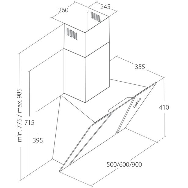 POŠEVNA STENSKA NAPA SICCABO WHITE VERTIGO IN EVO 90