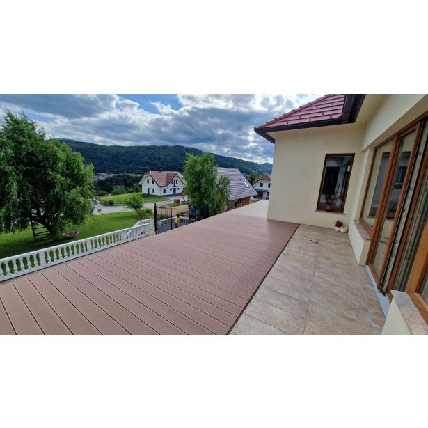 WPC DESKA ZA TERASO KAVA 2200X150X25 MM OZKO/ŠIROKO REBRANA